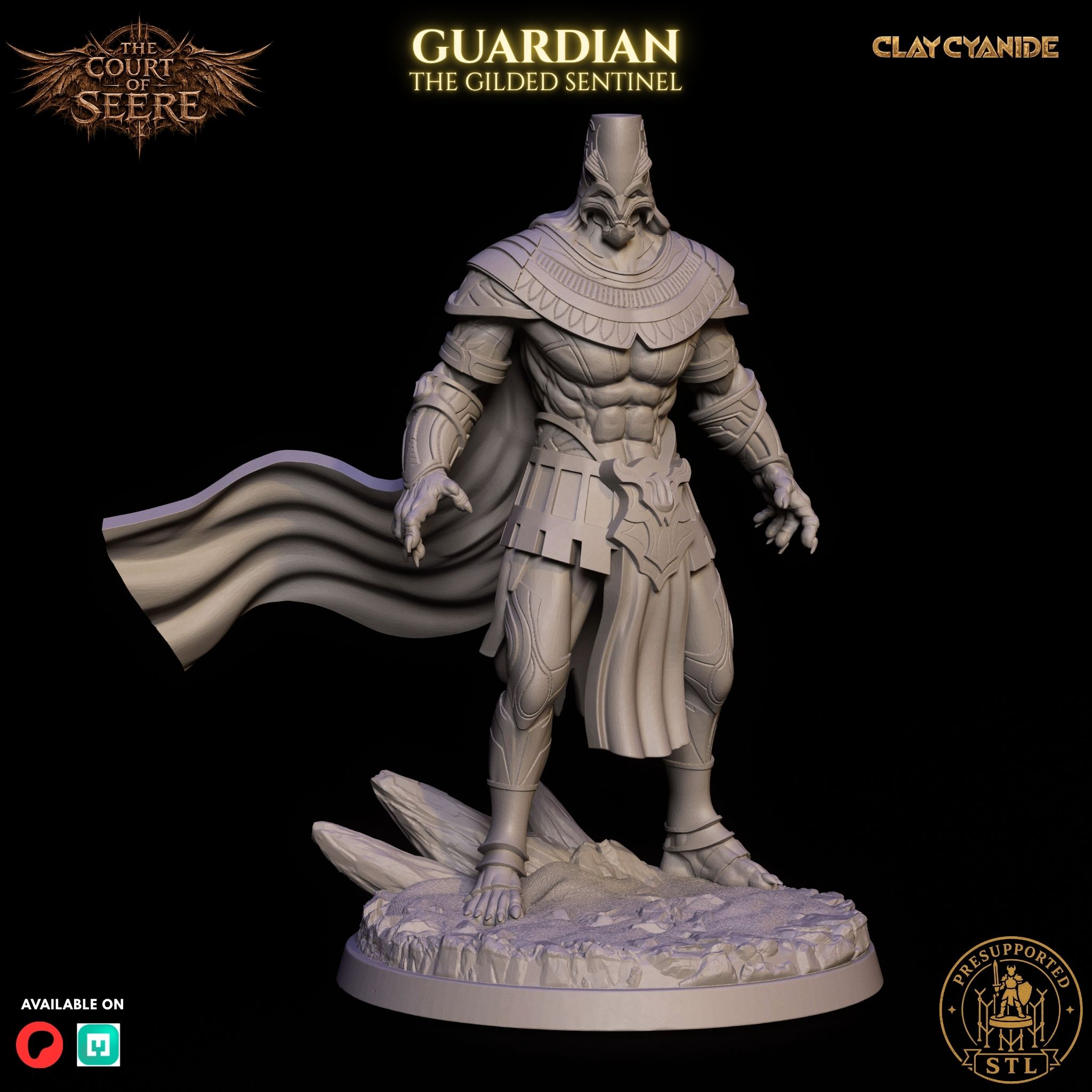 The Gilded Sentinel — gray studio render